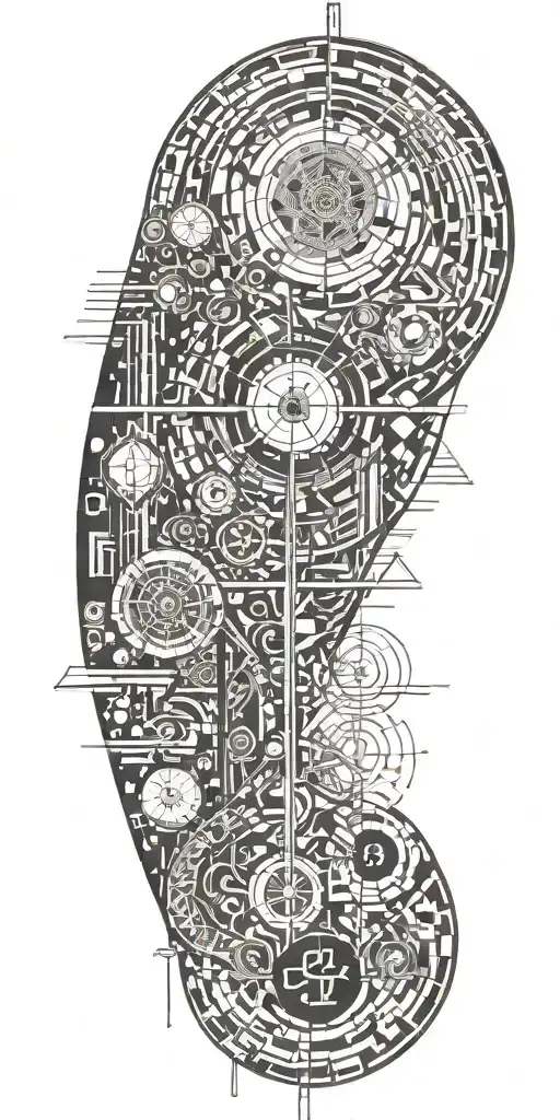 sacre geometry for full arm that include 369 numbers tattoo design idea