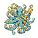 blue ringed octopus and Poseidon  tattoo design idea