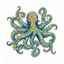 blue ringed octopus and Poseidon  tattoo design idea