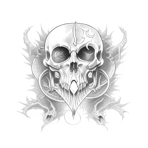 god of death in full growth tattoo design idea