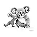 Mum and baby koala tattoo design idea
