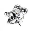 Mum and baby koala tattoo design idea