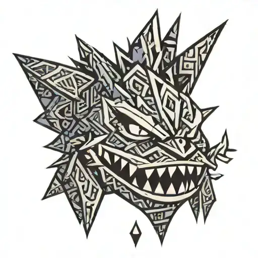 gengar aztec tattoo design idea