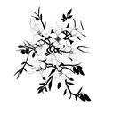 Honeysuckle flower with leaves and stem tattoo design idea