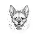 angry dog bones tattoo design idea
