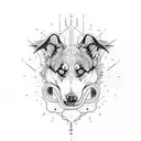 angry dog bones tattoo design idea