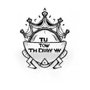 crown containing text "today's a new day, throw your broken crown away" with semicolon for apostrophe  tattoo design idea