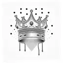 crown containing text "today's a new day, throw your broken crown away" with semicolon for apostrophe  tattoo design idea