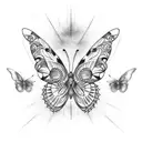 butterfly behind ear tattoo design idea