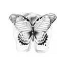 butterfly behind ear tattoo design idea