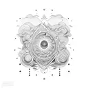 Tsunami in a golden ratio  tattoo design idea