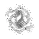 Tsunami in a golden ratio  tattoo design idea