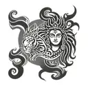 MAHESH NAME WITH LEO SIGN AND GOD SHIVA IN ONE TATTOO tattoo design idea