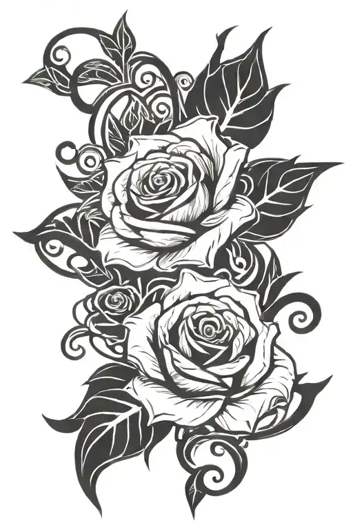 3 roses wrapped tattoo design idea