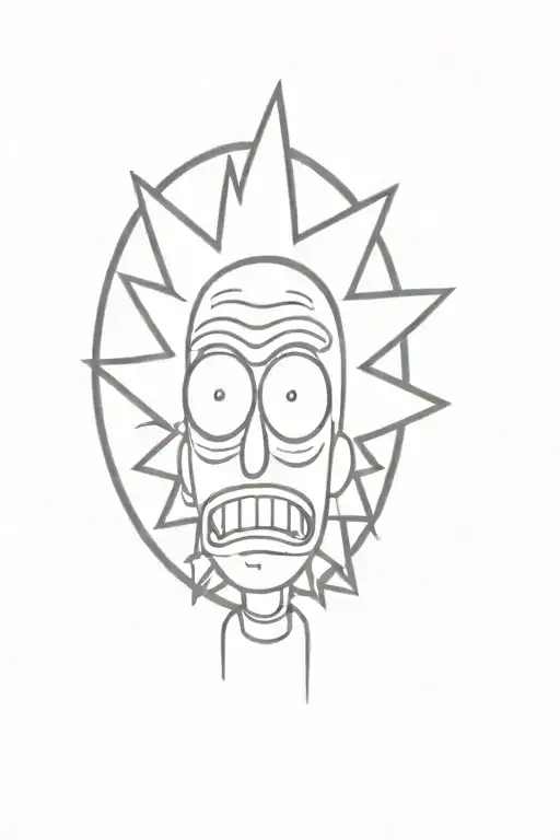 A rick and morty tattoo that will not be understandeble from the outside  tattoo design idea