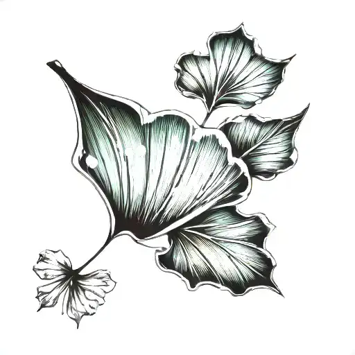 ginkgo leaf floating tattoo design idea
