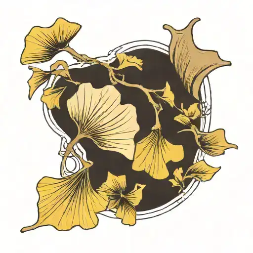 ginkgo leaves tattoo design idea