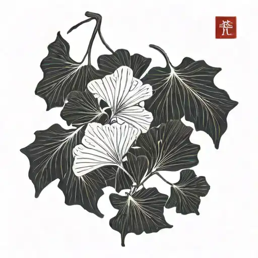 ginkgo leaves tattoo design idea