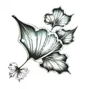 ginkgo leaf floating tattoo design idea