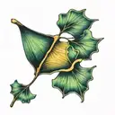 ginkgo leaf floating tattoo design idea