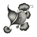 ginkgo leaf floating tattoo design idea