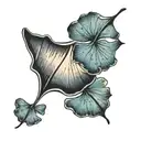 ginkgo leaf floating tattoo design idea