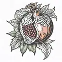 Pomegranate in the section tattoo design idea