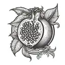 Pomegranate in the section tattoo design idea