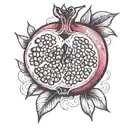 Pomegranate in the section tattoo design idea