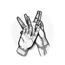 A blackwork tattoo of a pair of hands reaching out to help, symbolizing the client's love for charity work tattoo design idea