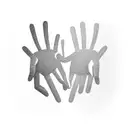 A blackwork tattoo of a pair of hands reaching out to help, symbolizing the client's love for charity work tattoo design idea