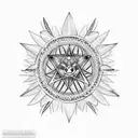 pentacle wolf feather dreamcatcher momento mori tattoo design idea