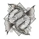 geometric pisces tattoo design idea