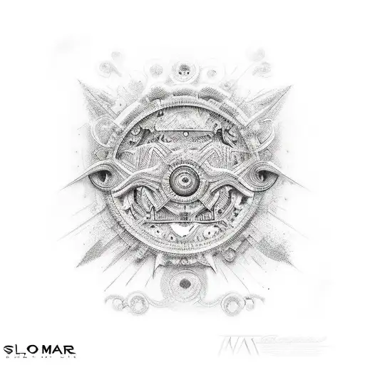 sol mar montanha cruz tattoo design idea