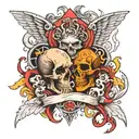 heaven vs hell tattoo design idea