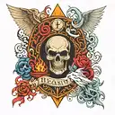 heaven vs hell tattoo design idea