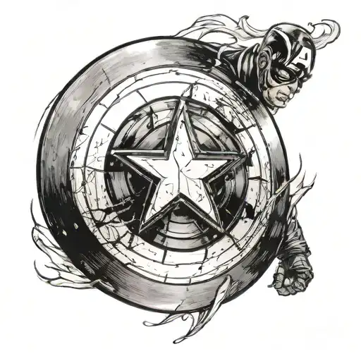 captain America shield tattoo design idea