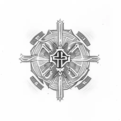 Elegant Orthodox cross tattoo design idea