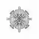 Elegant Orthodox cross tattoo design idea