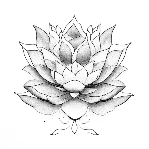 A flower mixed with a lotus and poinsettia tattoo design idea