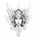 san miguel arcangel vs demonio tattoo design idea