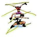 karare fighters, fighting in the dark with acrobatic movements  tattoo design idea