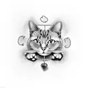 cat inside the box  tattoo design idea