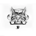 cat inside the box  tattoo design idea