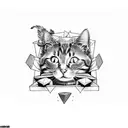 cat inside the box  tattoo design idea