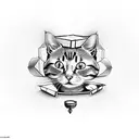 cat inside the box  tattoo design idea