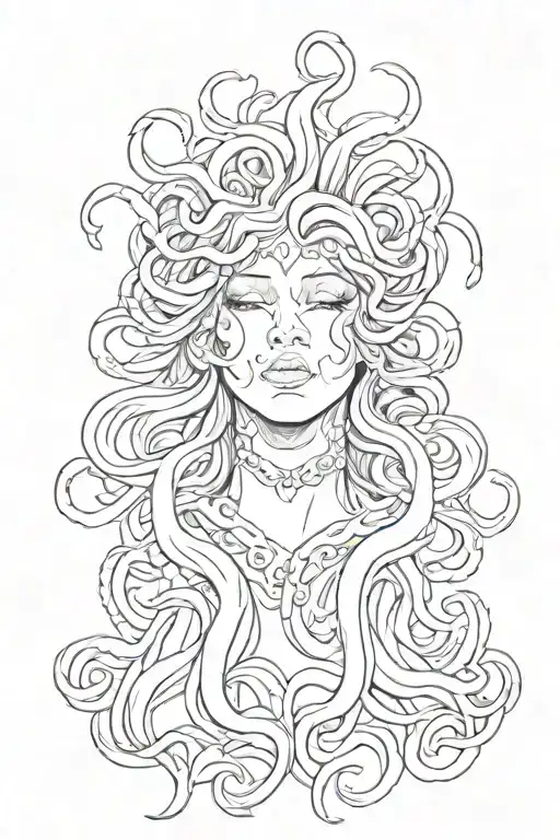 crying Medusa head tattoo design idea