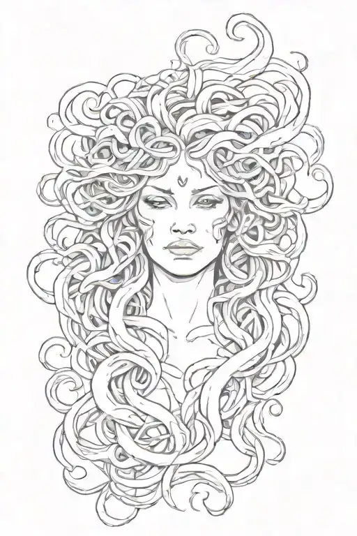 crying Medusa tattoo design idea
