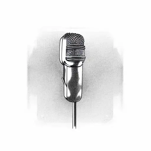 Microphone merged with an anchor tattoo design idea