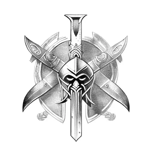 viking axes crossed tattoo design idea